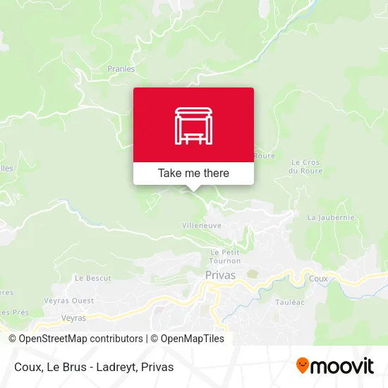 Coux, Le Brus - Ladreyt map