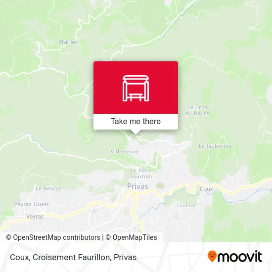 Coux, Croisement Faurillon map