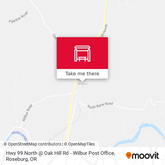 Hwy 99 North @ Oak Hill Rd ‐ Wilbur Post Office map