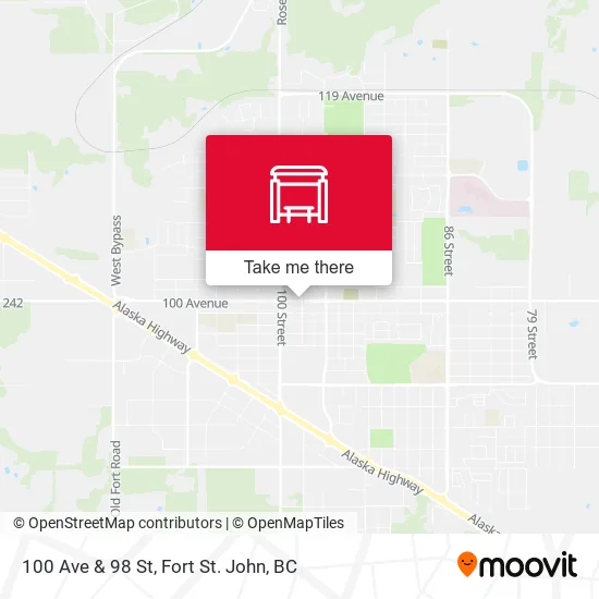 100 Ave & 98 St map