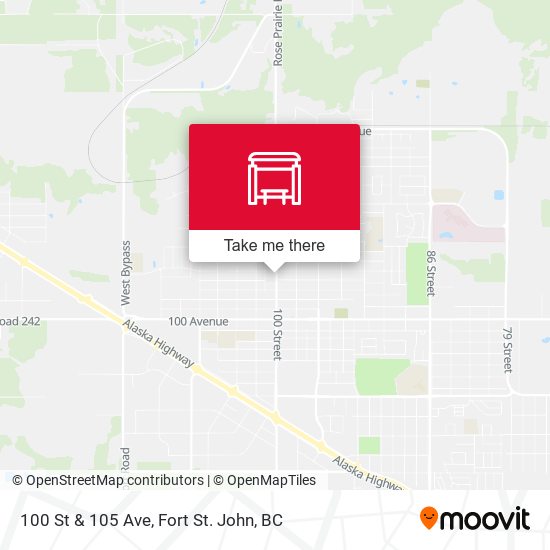 100 St & 105 Ave map