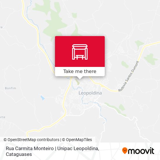 Mapa Rua Carmita Monteiro | Unipac Leopoldina