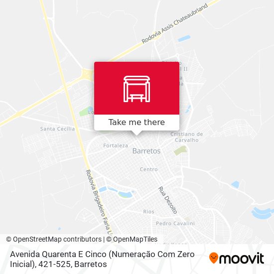 Avenida Quarenta E Cinco (Numeração Com Zero Inicial), 421-525 map