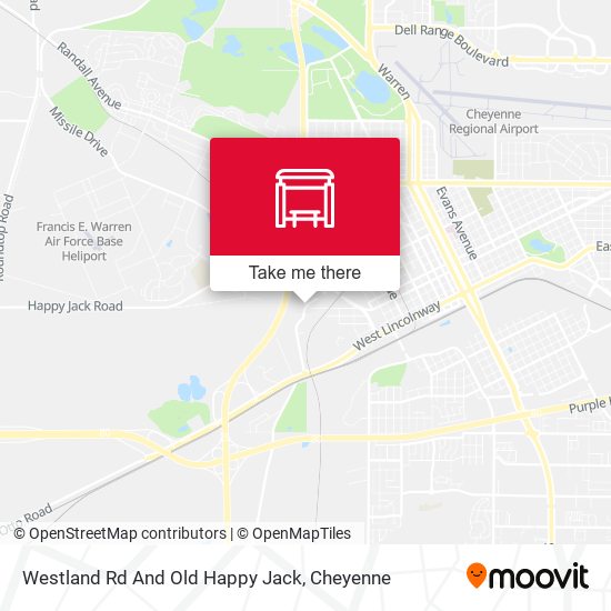 Westland Rd And Old Happy Jack map