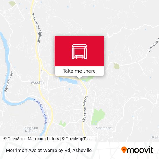 Merrimon Ave at Wembley Rd map