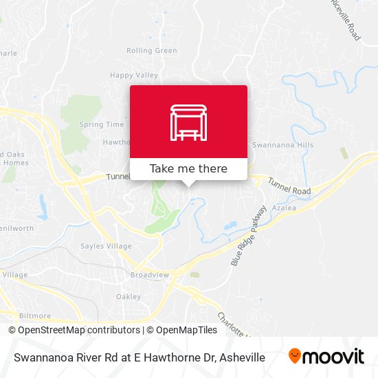 Mapa de Swannanoa River Rd at E Hawthorne Dr