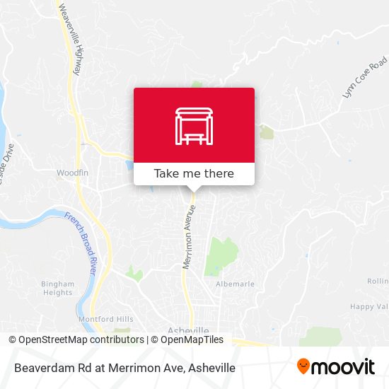 Beaverdam Rd at Merrimon Ave map