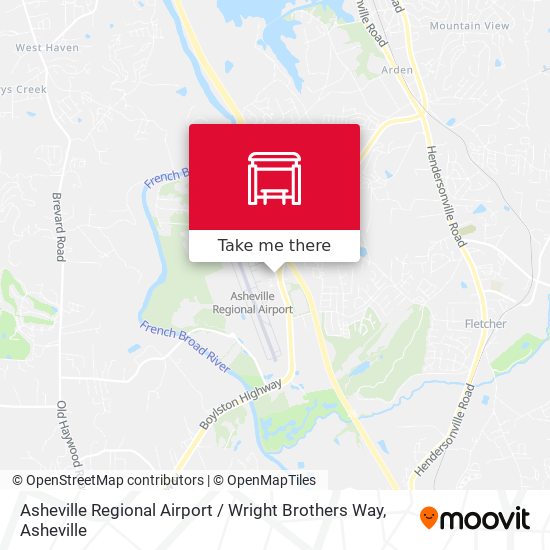 Mapa de Asheville Regional Airport / Wright Brothers Way