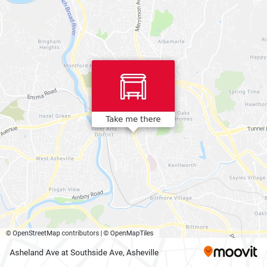 Asheland Ave at Southside Ave map