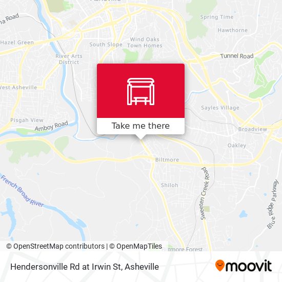 Hendersonville Rd at Irwin St map