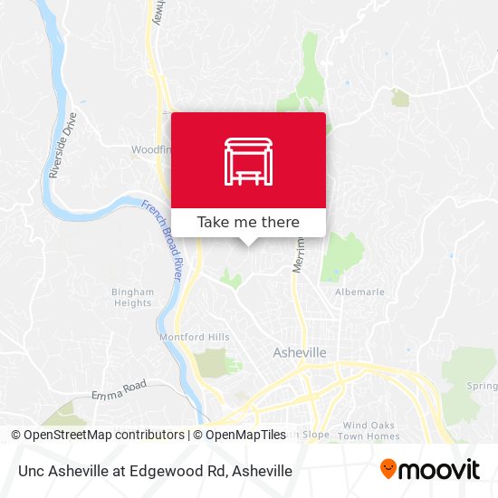 Mapa de Unc Asheville at Edgewood Rd