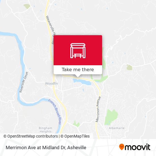 Merrimon Ave at Midland Dr map