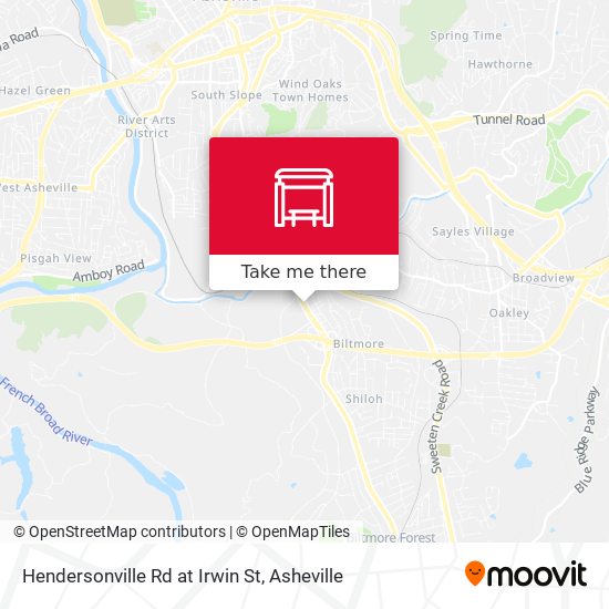Mapa de Hendersonville Rd at Irwin St
