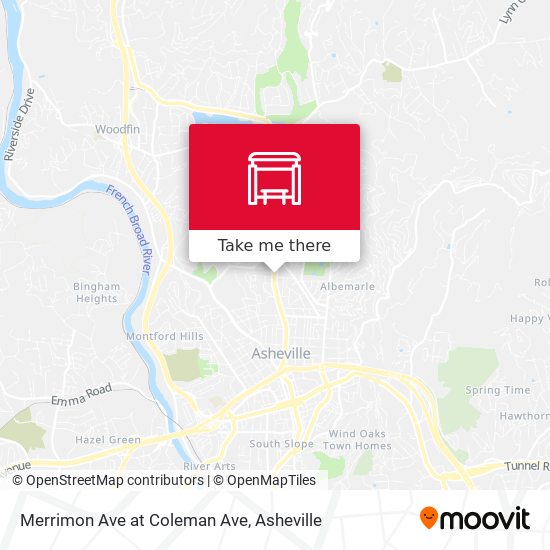 Merrimon Ave at Coleman Ave map