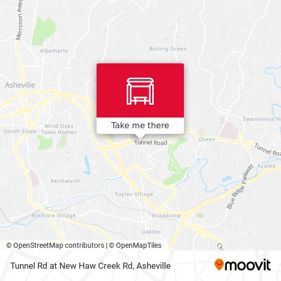 Tunnel Rd at New Haw Creek Rd map