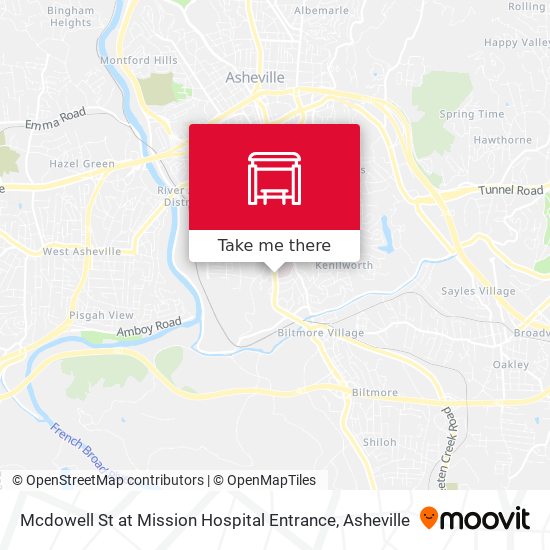 Mcdowell St at Mission Hospital Entrance map
