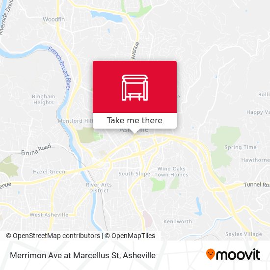 Merrimon Ave at Marcellus St map