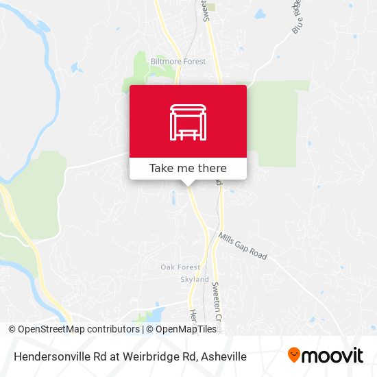 Hendersonville Rd at Weirbridge Rd map