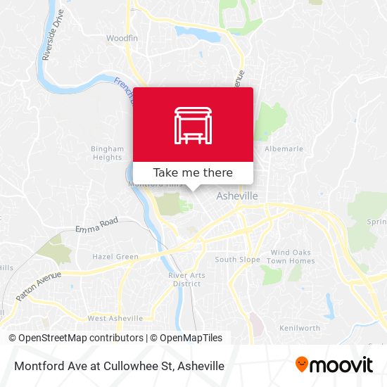 Montford Ave at Cullowhee St map