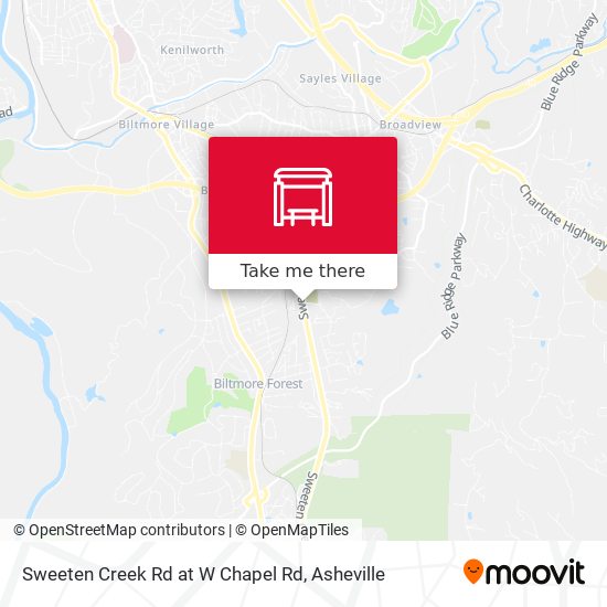 Sweeten Creek Rd at W Chapel Rd map