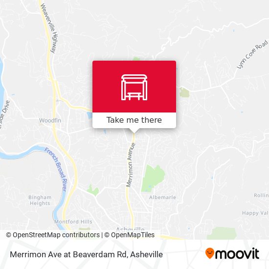 Merrimon Ave at Beaverdam Rd map