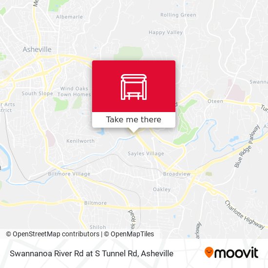 Swannanoa River Rd at S Tunnel Rd map