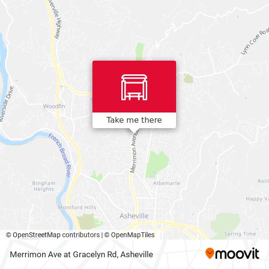 Merrimon Ave at Gracelyn Rd map