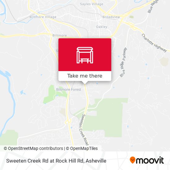 Sweeten Creek Rd at Rock Hill Rd map