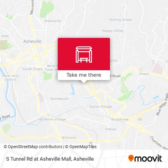 S Tunnel Rd at Asheville Mall map