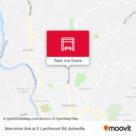 Merrimon Ave at E Larchmont Rd map