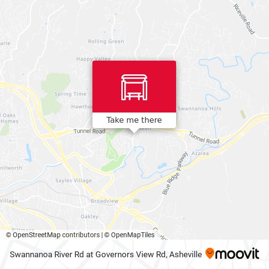 Swannanoa River Rd at Governors View Rd map