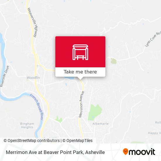 Merrimon Ave at Beaver Point Park map