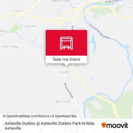 Mapa de Asheville Outlets @ Asheville Outlets Park-N-Ride