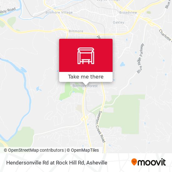 Hendersonville Rd at Rock Hill Rd map