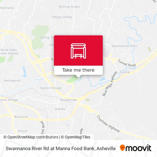 Swannanoa River Rd at Manna Food Bank map