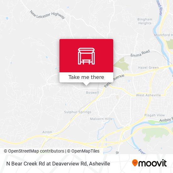 Mapa de N Bear Creek Rd at Deaverview Rd