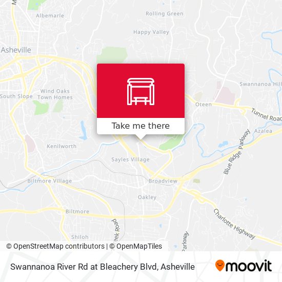 Swannanoa River Rd at Bleachery Blvd map