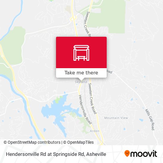 Hendersonville Rd at Springside Rd map