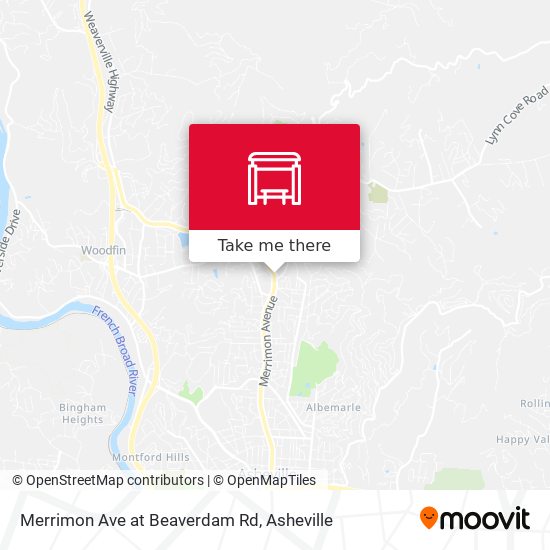 Merrimon Ave at Beaverdam Rd map