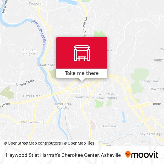 Haywood St at Harrrah's Cherokee Center map