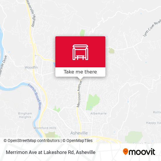 Merrimon Ave at Lakeshore Rd map