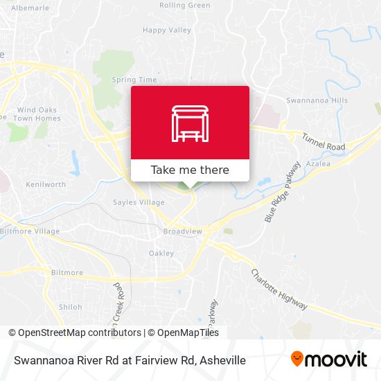 Swannanoa River Rd at Fairview Rd map