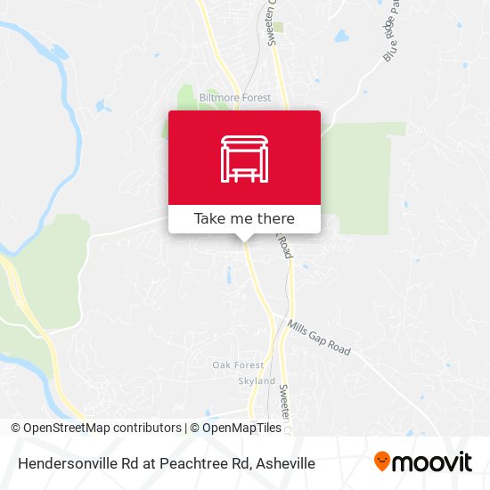 Hendersonville Rd at Peachtree Rd map