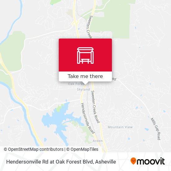 Hendersonville Rd at Oak Forest Blvd map