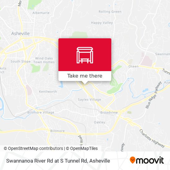 Swannanoa River Rd at S Tunnel Rd map