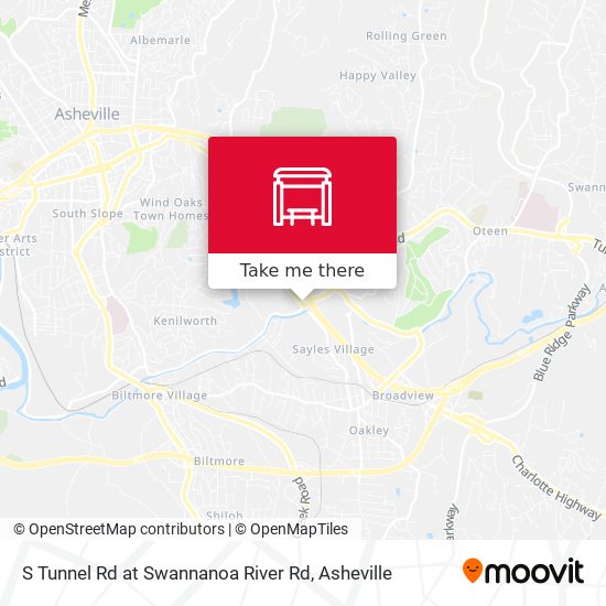 S Tunnel Rd at Swannanoa River Rd map