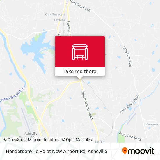 Hendersonville Rd at New Airport Rd map