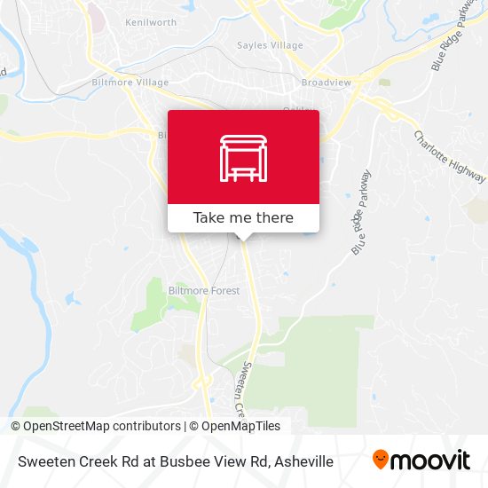 Sweeten Creek Rd at Busbee View Rd map