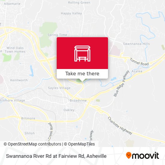 Swannanoa River Rd at Fairview Rd map