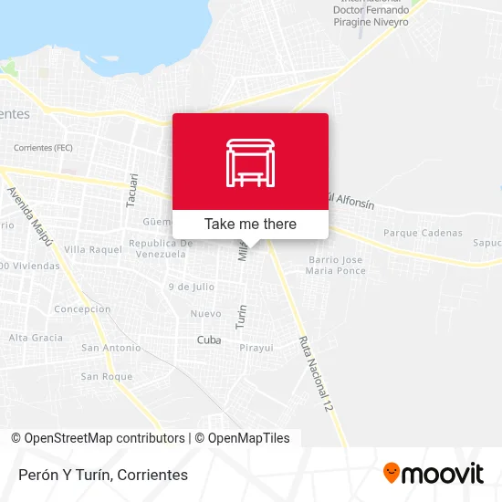 Perón Y Turín map
